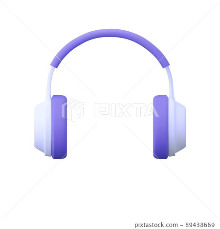 3d headphones isolated on white background. 89438669