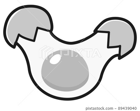 Illustration of a broken egg (black and white) 89439040