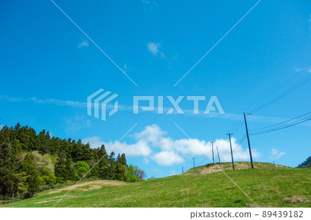 六郎高原的電線桿【高原的清新風景】 六郎高原的電線桿【高原的清新風景】 89439182