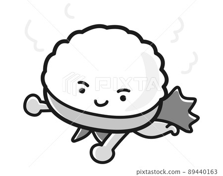 Illustration of rice hero character (black and white) Illustration of rice hero character (black and white) 89440163