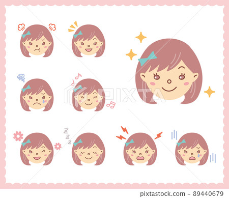 Emotions of women's emotions Face icon set 77 Emotions of women's emotions Face icon set 77 89440679