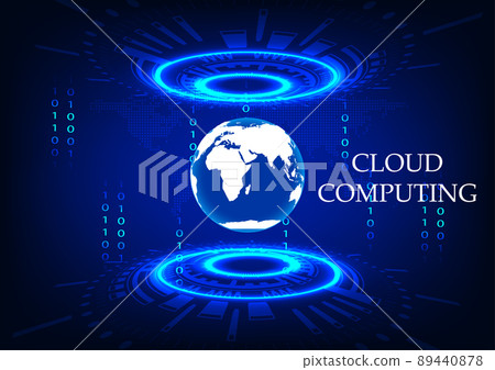 digital abstract background circle cog Hitech Technology style glow with world and text cloud computing network futuristic vector illustration 89440878