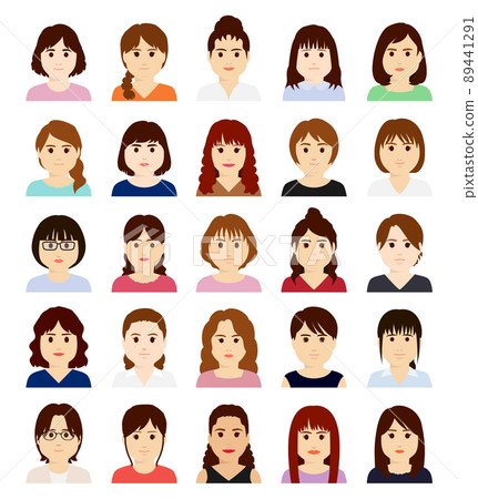 Chubby female avatar icon front 89441291