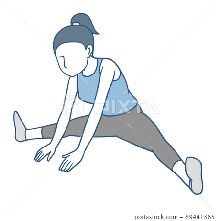 Open legs, flexibility, stretching women, simple Open legs, flexibility, stretching women, simple 89441365