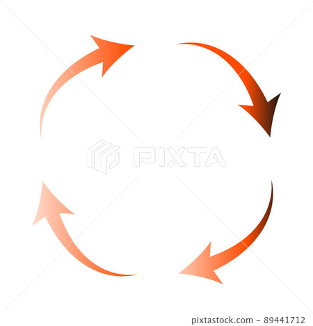 四個方向旋轉改變亮度的紅色箭頭 89441712
