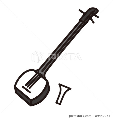三味線的矢量圖解。 89442234