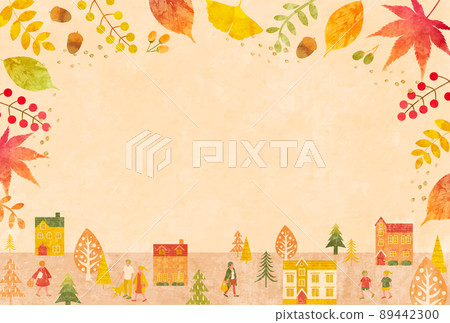 Autumn cityscape and people vector illustration background (banner, poster, cityscape, people, plants, fallen leaves, leaves) Autumn cityscape and people vector illustration background (banner, poster, cityscape, people, plants, fallen leaves, leaves) 89442300