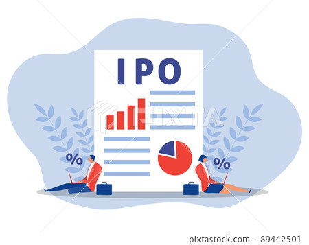 IPO, initial public offering. businessman...-插圖素材 [89442501] - PIXTA圖庫