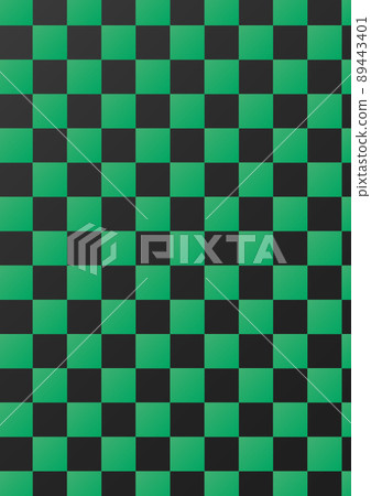 Checkered pattern_green-black gradation pattern Checkered pattern_green-black gradation pattern 89443401