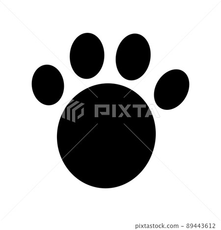 Paw silhouette icon footprints Paw silhouette icon footprints 89443612