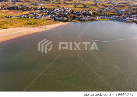 Aerial of the Beautiful Blue Flag Beach, Killahoey Strand near Dunfanaghy, Donegal, Ireland Aerial of the Beautiful Blue Flag Beach, Killahoey Strand near Dunfanaghy, Donegal, Ireland 89444772
