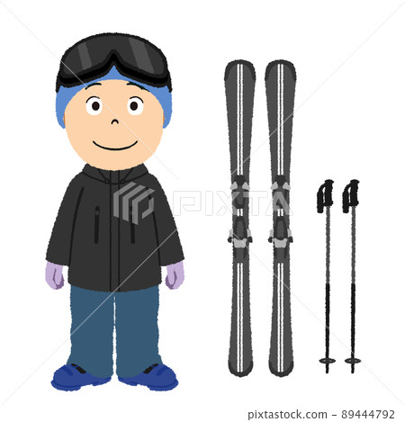 Skiing boys illustration 89444792