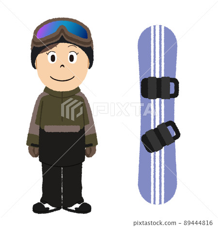 Snowboard girls illustration 89444816