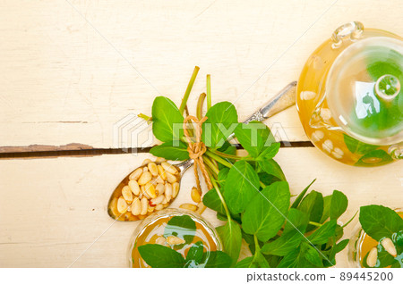 Arab traditional mint and pine nuts tea Arab traditional mint and pine nuts tea 89445200