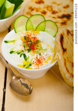 Arab middle east goat yogurt and cucumber salad Arab middle east goat yogurt and cucumber salad 89445228