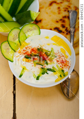 Arab middle east goat yogurt and cucumber salad Arab middle east goat yogurt and cucumber salad 89445231