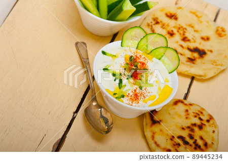 Arab middle east goat yogurt and cucumber salad Arab middle east goat yogurt and cucumber salad 89445234