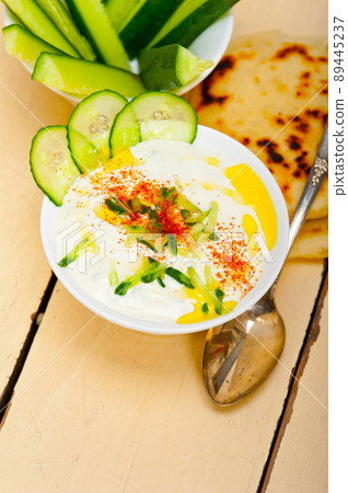 Arab middle east goat yogurt and cucumber salad Arab middle east goat yogurt and cucumber salad 89445237