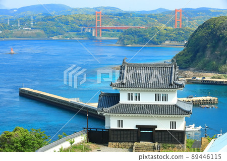 [Nagasaki Prefecture] Hirado Strait and Hirado Castle Ruins under fine weather (Kaiju turret) 89446115