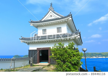 [Nagasaki Prefecture] Hirado Strait and Hirado Castle Ruins under fine weather (Misou Tower) 89446116