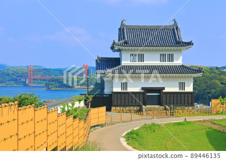 [Nagasaki Prefecture] Hirado Strait and Hirado Castle Ruins under fine weather (Kaiju turret) 89446135