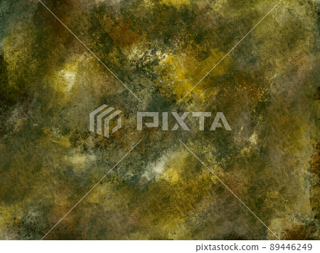 “侘寂”雅緻的彩繪背景，綠色，棕色 89446249