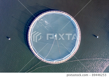 Aerial view of fish farm in County Donegal - Ireland Aerial view of fish farm in County Donegal - Ireland 89446253