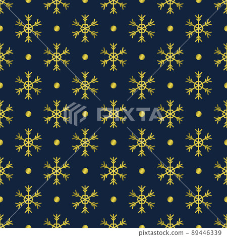 Seamless pattern with golden snowflakes on a... - Stock Illustration ...