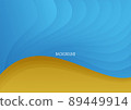 Abstract blue-yellow background stylization sea coast, beach, sand. 89449914