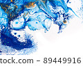 Psychedelic blue and purple abstract background. Liquid pattern. 89449916