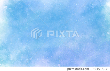 Background material 01 (blue / light blue) like a puddle bleeding on Japanese paper 89451307