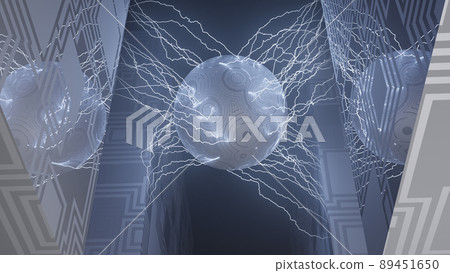 CG Lightning: A sphere that discharges and a cube with a pattern 89451650