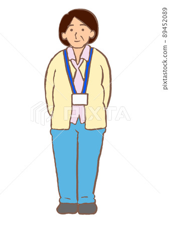 一位端莊的中年女性護理經理的插圖 89452089