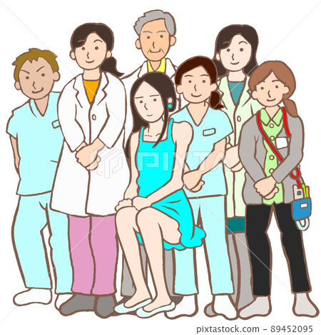 一位患有人格障礙的女性和一個治療團隊的插圖 89452095