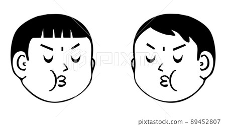 面部表情/面對臉圖標 面部表情/面對臉圖標 89452807