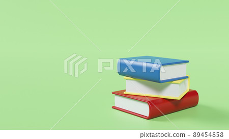 3D 插圖材料與堆疊書籍 3D 渲染 89454858