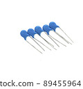 Ceramic capacitors isolated on white background 89455964