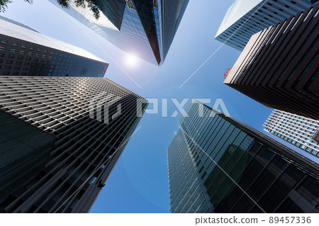 Tokyo building group city center silhouette 89457336