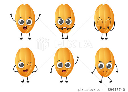 Set of cute cartoon starfruit vector character set isolated on white background Set of cute cartoon starfruit vector character set isolated on white background 89457740