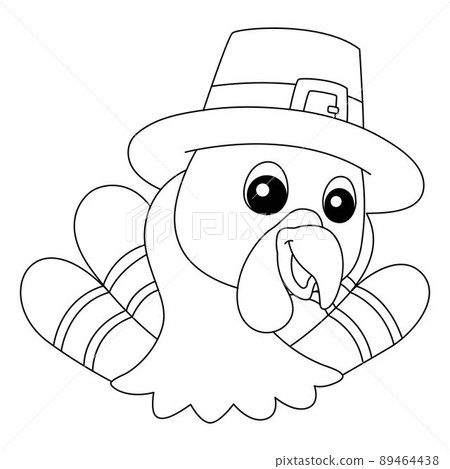 Thanksgiving Turkey Head Hat Isolated Coloring Thanksgiving Turkey Head Hat Isolated Coloring 89464438