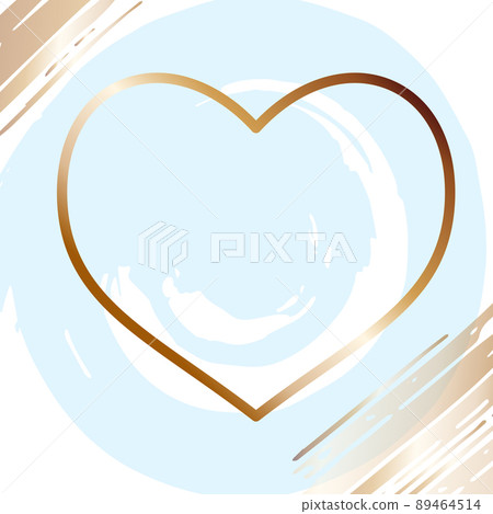 Brush strokes with gradient bronze lines heart 89464514