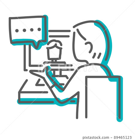 手寫風格遠程辦公插圖 89465123