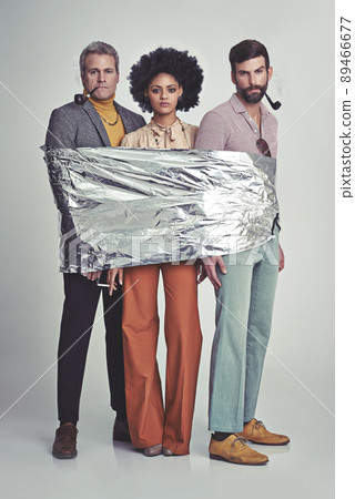 All wrapped and ready to bake. Three hippies wrapped in tin foil. All wrapped and ready to bake. Three hippies wrapped in tin foil. 89466677