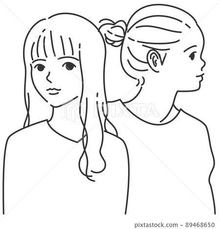 幾個女孩用透明背景畫線 3 89468650