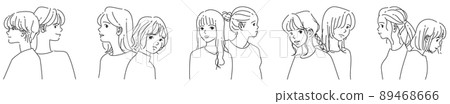 一組5對透明背景的女孩 89468666