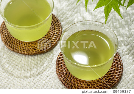 Cold green tea green tea summer image Cold green tea green tea summer image 89469387