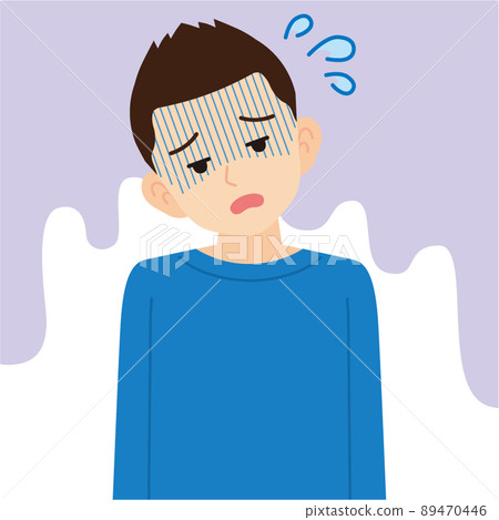 穿著疲倦運動衫的男士_沒有線條 89470446