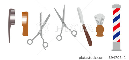 理髮店的插圖工具集 89470841