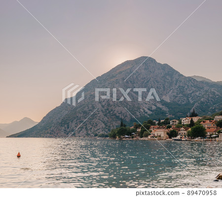 Fishing Boat On An Oyster Farm In The Bay Of Kotor, Montenegro. High Quality Photo 89470958