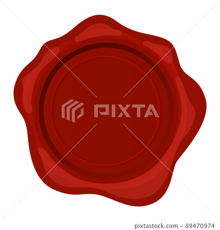 Red wax stamp. Isolated sticker mockup for letter or documents, confidential sign or secure tag, royal guarantee mark for envelop. Realistic icon with empty space for text 89470974